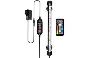 Peviasot Aquarium LED Beleuchtung, 3W Aquarium-Licht RGB, IP67 Wasserdicht, Aquarium-Lichtleiste mit automatischem Timer-Schalter, Geeignet für Süßwasseraquarien unterschiedlicher Größe