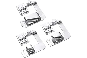 ckpsms Marque - # KP-19012 Pied pour Ourlet roulé Compatible avec Singer, Brother, Janome & Autre Adaptateur à Tige Basse + (3 Tailles de Pied pour Ourlet roulé)