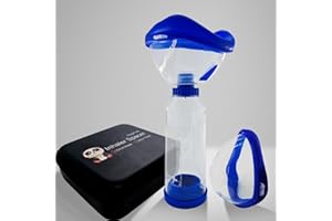NESSICURE Distanziatore inalatore con maschera per bambini e custodia da viaggio, camera aerosol utilizzata con qualsiasi inalatore a dose misurata (MDI) per asma e problemi respiratori.