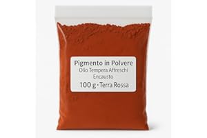 Lovelegis Pigment en poudre - huile - tempera - fresques - encaustique - colorants - colorés - 100 g - terre rouge