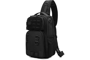 Explokit Tactical Fishing Tackle Bag Small Military Sling Chest Pack Single Strap Molle Shoulder Bag Daypack for Hiking Cycling Travelling Work