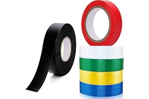 TAIXING 6 kolorów taśma izolacyjna, super lepka taśma izolacyjna z PVC, 15 mm x 15 m, wodoodporna kolorowa taśma izolacyjna do izolowania przewodów, kabli elektrycznych i telekomunikacyjnych