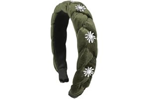 NVTRSD Haarschmuck Oktoberfest Damen Haarreif Dirndl Olivgrün, Haarreif Geflochten Haarreif Oktoberfest Damen Dirndl Haarreif Geflochtenes Haarband, Trachten Haarreif Damen Haarschmuck Rutschfest（Olivgrün）