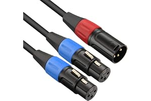 JOMLEY XLR Y-splitterkabel, 1 XLR hane till 2 hona mikrofon Y-splitter sladd balanserad mikrofonadapter patchkabel – 1,5 mete