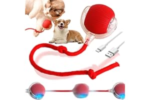 Genérico Juguete Interactivo para Gatos y Perros, 2026 Upgrade Juguete Eléctrico con Carga USB, Tres Modos de Trabajo, 360° Smart Automatic Rolling Pet Ball, Juguete Eléctrico Automático (Red)
