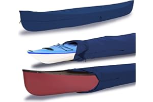 EliteShield Canoe Cover Kayak Cover; Waterproof UV Resistant Marine Grade Polyester Canoe Kayak Boat Storage Cover fits 15 ft-16 ft Long, 116 Inches Girth Navy Color