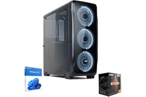 REALTECHNOLOGY Pc Fisso Desktop Amd Ryzen 7 5700G 4.60Ghz 8-Core,Ram Ddr4 32Gb 3200Mhz,Ssd M2 1Tb,Radeon Vega 8 Integrata, Wifi, Windows 11 Professional,Pc Fisso Computer Assemblato