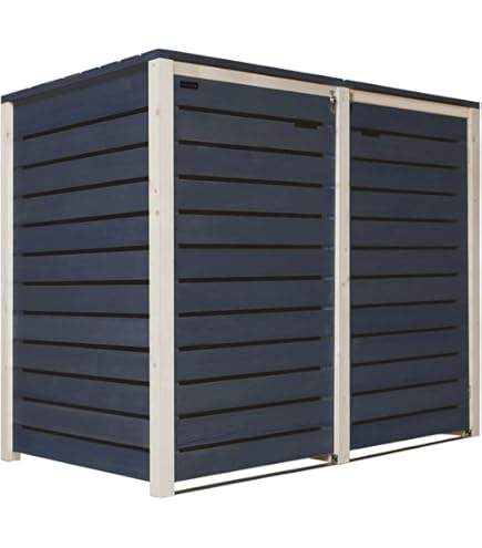 Lukadria Model HH Afvalcontainerbox, 240 liter, hout, voorgeïmpregneerd, natuur-antraciet met achterwand, 1 ton