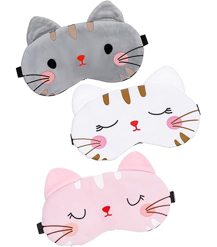 Baluue Lot De 2 Masques De Sommeil En Peluche Imitation Soie Pour