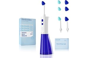 Medcodes Neti Pot Sinus Rinsing, Cordless Nasal Irrigation System Nasal Rinse Bottle Cleaner Machine, Electric Sinus Rinse System Kit for Sinus Relief & Nasal Care 30 Salt Pods (Large D)
