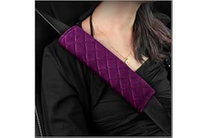 CGEAMDY Protege Ceinture Voiture, 2pcs Coussinet Doux et Confortable pour Ceintures de SéCurité, Compatible avec Toutes les Voitures, Protection Ceinture de SéCurité Adultes et Enfants (Violet)
