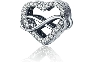 Annmors Charm Cœur Amour Famille pour Femme Argent Sterling 925 Breloque Bracelets Colliers Pendentifs