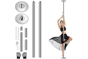 SereneLife barra pole dance, De baile, Plegable, Ejercicio, Para bailarinas, Principiantes, Ejercitadores, Atletas, Gimnasia, Fitness, Profesional, Clubes, Bares, Estudio, 1.21mts x 2