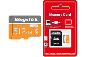 KINGSTICK Micro SD-Karte 512GB Speicherkarte Class10 TF-Karte High-Speed Micro SD-Speicherkarte 512GB für Android Smartphones, Kameras, Tablets und Drohnen