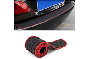 CGEAMDY Protector Parachoques Trasero, 104cm X 9cm Protector de Goma para el Maletero, Resistente a los ArañAzos Y Antideslizante, se Adapta a la MayoríA de los Accesorios Exteriores del Coche (Negro/Rojo)