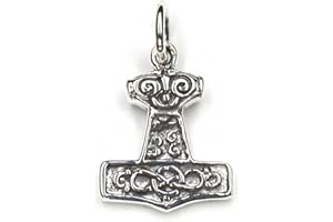 Drachensilber Thors Hammer Schmuck Silber Anhänger Mjölnir klein Wikinger 925er Sterlingsilber keltischer Kettenanhänger