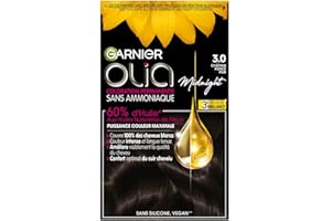 Garnier Coloration Permanente - Sans Ammoniaque - Aux Huiles Naturelles de Fleurs - Châtain Foncé Pur (3.0) - Olia