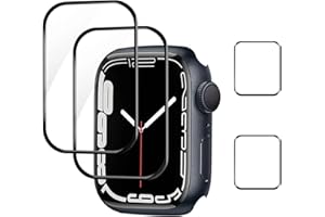 Carantee Schutzfolie für Panzerglas für Apple Watch Series 7/8/9 (45mm), 9H Härte, Frei von Kratzern, Keine Blasen, Staubdicht, Berührungsempfindlich, 2 Stück HD Displayschutzfolien für iWatch 45mm