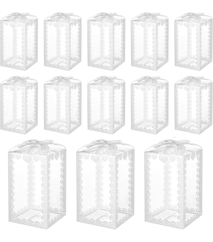 PuntoCasaStore 20 Scatole Bomboniere Pieghevoli Trasparenti In PET PVC - 10x10x5 Cm, Contenitori Portaconfetti Multiuso Per Matrimoni E Feste - 2