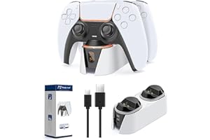 AXFEE Stacja ładująca PS5 – podwójna stacja dokująca USB ze wskaźnikami LED/szybkie ładowanie do kontrolera PS5 i kontrolera Elite