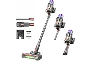 bergxperten sixpad s80 cordless vacuum cleaner 40 kPa suction power, 40minute runtime, touchscreen operation, wall mounted charging, freestanding design, suitable for domestic use