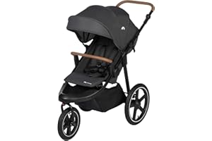 BEBE CONFORT Bebeconfort Cloudy, Terenowy wózek dziecięcy, 0–4 lata (do 22 kg), Odchylane oparcie, Szybkie składanie, 3 Duże pompowane koła, Regulowana rączka, Obszerny kosz, Mineral Graphite