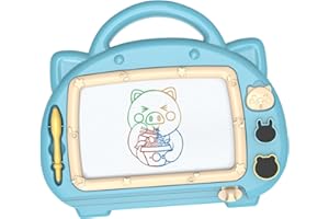 Neoreser Pizarra Magnética Infantil, Pizarra de Dibujo Mágica de Colores, Almohadilla Borrable de Escritura Juguetes Educativos para Niños(Azul)