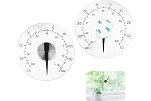LIANGDIAN Waterproof Window Thermometer 1Pcs Self Adhesive Window Temperature Transparent Temperature Monitoring Thermometer Stick on Outdoor Door Window Thermometer -40 to +122℉ Round Thermometer