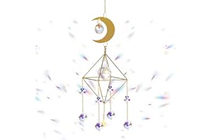 FORMIZON Acchiappa Sole in Cristallo, Prismi Arcobaleno Cristalli, Prisma Arcobaleno da Finestra, Cristalli per Finestre Appendere, Acchiappasole Cristalli Colorati Decorazioni Giardino (Cristallo B)