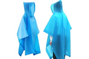 AOOTUERL Imperméables pour Enfants,Poncho de Pluie Imperméable pour Enfants Garçons Filles,Réutilisable Cape EVA,Capes de pluie Léger,avec Capuche à Cordon de Serrage pour Taille100-150 cm