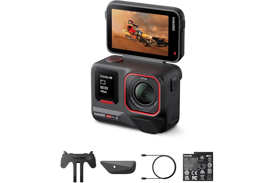 Insta360 Ace Pro 2-8K Action-Cam mit Leica Objektiv | Videokamera für Sport, 1/1,3"-Sensor, Dual-KI-Chip, führende Schwachlic