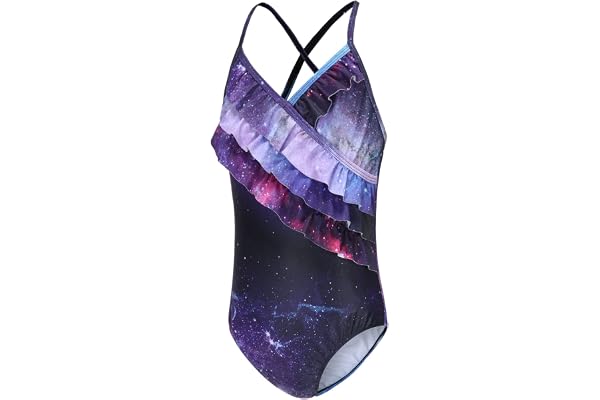 Aisyee Maillot de Bain Fille 1 Piece Maillot de Bain à Volants pour Enfant Fille Maillot de Bain Fille 3-16 Ans