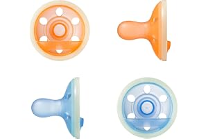 Tommee Tippee Bröstliknande Nattglansnapp, 0-6m, 4-pack, Lätt, Endelad Silikondesign