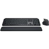 Logitech MX Keys S Combo - Performance Wireless Keyboard and Mouse with Palm Rest, Customisable Illumination, Fast Scrolling,