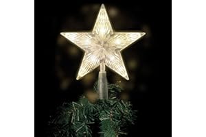 LINDER EXCLUSIV LEX beleuchtete Weihnachtsbaumspitze LED Stern warmweiß Kabel transparent 10 LEDs Tannenbaumspitze