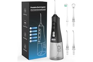 VOTEYO Jet Dentaire Hydropulseur, Jet Dentaire Sans Fil Rechargeable avec 9 Modes Capacité de 350 ml IPX7 Étanche 30 Jours d'Autonomie Pour Maison et Voyage