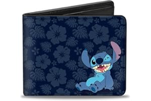 Buckle-Down Męski ścieg mrugający poza/tropikalna flora blues składany portfel, wielokolorowy, domyślny rozmiar UK