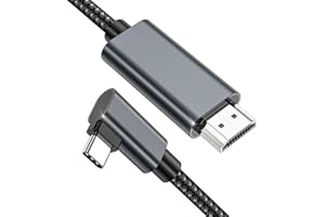 TEFLOTY Cavo da USB C a HDMI, 2m Cavo USB Tipo C HDMI, Angolo Retto 4K Cavo USB C HDMI Thunderbolt 3/4, Compatibile con iPhone 15 Pro, MacBook Pro/Air, Galaxy S23/S22/S21, Note 20, Surface Pro