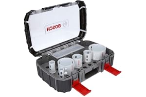 Bosch Accessories Coffret de 9 Scies Trépan Progressor for Wood & Metal Set Installations Électriques (pour bois et métal, Ø 19-83 mm, Accessoire pour Perceuses)