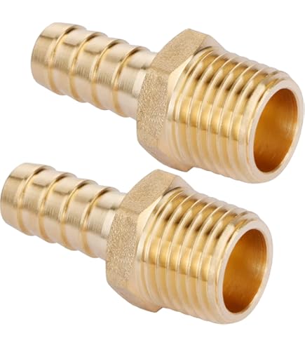 Stainless Steel 304 Hose Barb Fitting - 3/4 Barbed X 1/2 NPT Male Straight Adapter 2-Pack