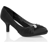 Escarpins à Talon Kitten Heel SOOUICKER - Sandales Bride Arrière Strass Bout Pointu Mariage Soirée