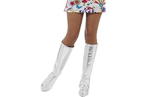Smiffys GoGo-Stiefelüberzieher, Silber Halloween