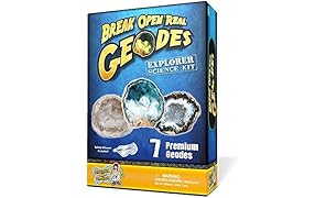 Coffret Scientifique Découverte Géode – Ouvre 7 Véritables Géodes et Découvre des Cristaux!