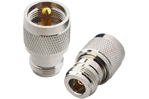 Boobrie 2-Pack UHF PL259 Male to N-Type Female Jack Coax RF Adapter N Female to PL259 UHF Male Adapter for Ham Radio CB Radio Walkie Talkie Wi-Fi Antenna Broadcasting Radios Telecom LMR CCTV