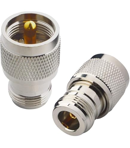 2 Adattatori RF Coassiali N Femmina A UHF Femmina - Impedenza 50 Ohm, Per Antenne E Radio