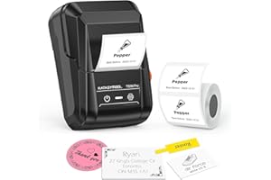 SUPVAN T50M Pro Bluetooth Label Maker Machine with Tape, Wide Waterproof Label, Versatile App with 40 Fonts and 450+ Icons, Inkless Labeler for Home, Kitchen, School, Office Organization, Black