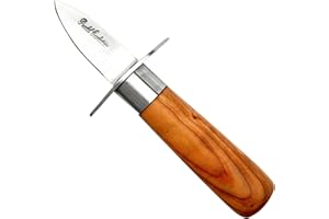 laguiole artisan Couteau à huître SAFETY PRO 13.5 cm - 3768 PE - Lancette à huitre teck avec garde