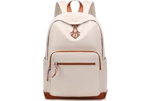 Mygreen Backpack Middle School Students Bookbag School Backpac for Teens Girls boy Women men - Beige Orange