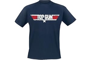 DIFUZED Top Gun Distressed Logo Hombre Camiseta Azul Marino Regular