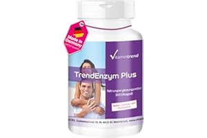 ‎VITAMINTREND Vitamintrend Enzym Komplex 300 Kapseln magensaftresistent, mit Bromelain, Trypsin, Chymotrypsin und Rutosid, veganes Nahrungsergänzungsmittel ohne Zusätze, in Deutschland hergestellt